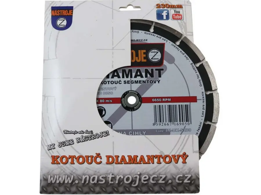 Kotouč diamantový segmentový 230x2,5x22,2mm, na cihly